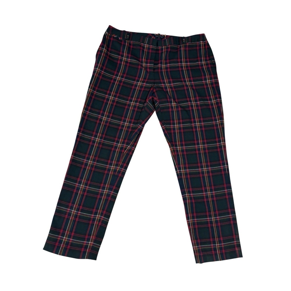 Tommy Hilfiger Green Plaid Tartan Women's Ankle Pants Sz 14